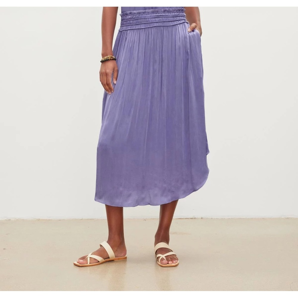 velvet by Graham and Spencer Dimi Crinkled Viscose Skirt in Periwinkle